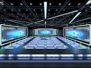 Virtual TV Studio News Set 8 Modèle 3D