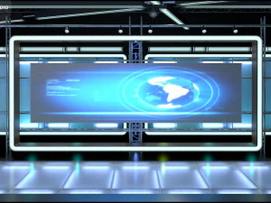 Virtual TV Studio News Set 8 3D Model