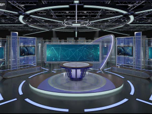 虚拟电视演播室新闻集 5 3D 模型