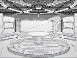 Virtual TV Studio News Set 5 Modèle 3D