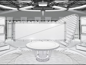 Virtual TV Studio News Set 5 Modèle 3D