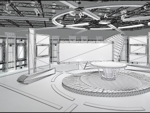 Virtual TV Studio News Set 5 Modèle 3D