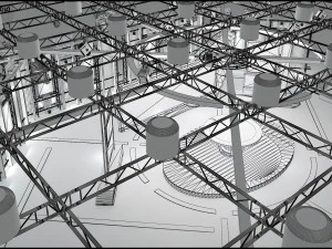 Virtual TV Studio News Set 5 3D Model