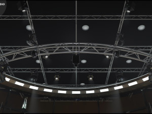 Virtual TV Studio News Set 36 3D Model