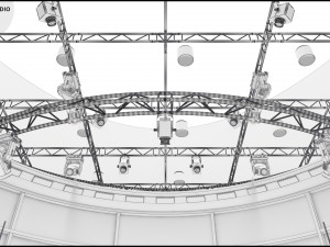 Virtual TV Studio News Set 36 3D Model