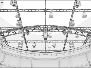 Virtual TV Studio News Set 36 3D Model