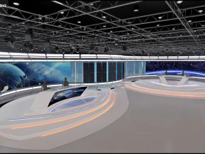 Set di notizie di Virtual TV Studio 35 Modello 3D