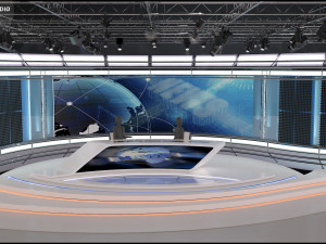 Virtual TV Studio News Set 35 Modelo 3D