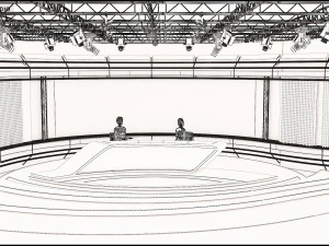 Virtual TV Studio News Set 35 3D Model