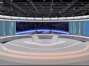 Virtual TV Studio News Set 35 3D Model