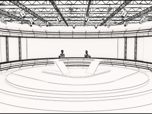 Virtual TV Studio News Set 35 Modelo 3D