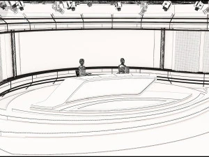 Virtual TV Studio News Set 35 3D Model