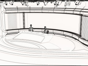 Virtual TV Studio News Set 35 Modelo 3D