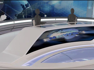 Virtual TV Studio News Set 35 3D Model