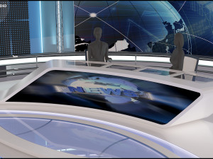 Virtual TV Studio News Set 35 Modelo 3D