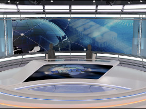 Virtual TV Studio News Set 35 Modelo 3D