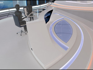Virtual TV Studio News Set 35 Modelo 3D