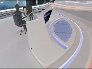 Virtual TV Studio News Set 35 3D Model