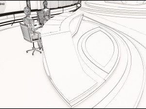 Virtual TV Studio News Set 35 Modelo 3D