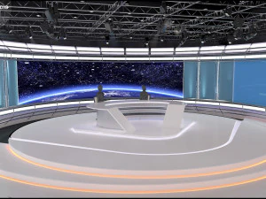 Virtual TV Studio News Set 35 3D Model