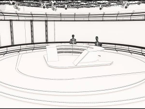 Virtual TV Studio News Set 35 3D Model