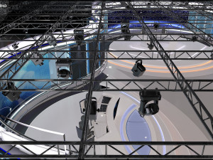 Virtual TV Studio News Set 35 Modelo 3D