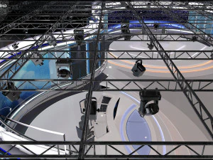 Virtual TV Studio News Set 35 3D Model