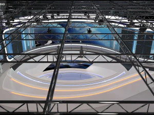Virtual TV Studio News Set 35 3D Model