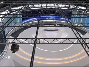 Virtual TV Studio News Set 35 3D Model