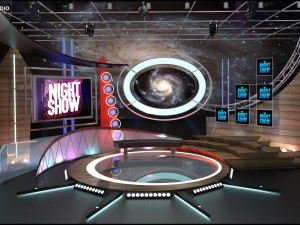 Virtual TV Studio Talkshow 1 Modèle 3D