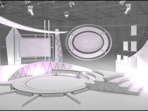 Virtual TV Studio Talkshow 1 3D Model