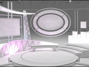 Virtual TV Studio Talkshow 1 3D Model