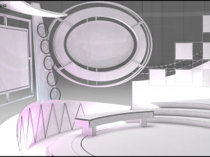 Virtual TV Studio Talkshow 1 3D Model
