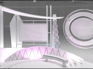 Virtual TV Studio Talkshow 1 3D Model
