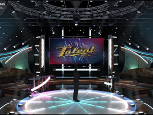 Virtual TV Studio Sets - Collection Vol 15 - 4 PCS DESIGN 3D Model