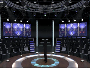Virtual TV Studio Sets - Collection Vol 15 - 4 PCS DESIGN 3D Model