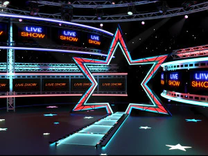 Virtual TV Studio Sets - Collection Vol 15 - 4 PCS DESIGN 3D Model