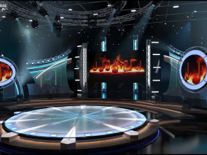 Virtual TV Studio Sets - Collection Vol 15 - 4 PCS DESIGN 3D Model