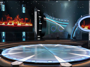 Virtual TV Studio Sets - Collection Vol 15 - 4 PCS DESIGN 3D Model