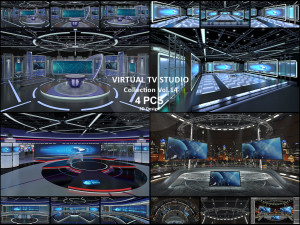 Virtual TV Studio Sets - Collection Vol 14 - 4 PCS DESIGN 3D 模型