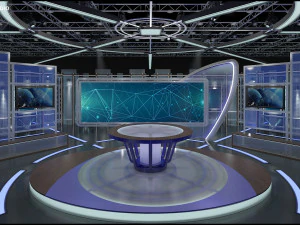 Virtual TV Studio Sets - Collection Vol 16 - 9 PCS DESIGN 3D Model