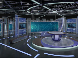Virtual TV Studio Sets - Collection Vol 16 - 9 PCS DESIGN 3D Model