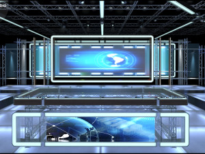 Virtual TV Studio Sets - Collection Vol 16 - 9 PCS DESIGN 3Dモデル