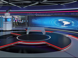 Virtual TV Studio Sets - Collection Vol 16 - 9 PCS DESIGN 3D Model