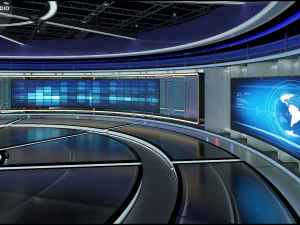 Virtual TV Studio Sets - Collection Vol 16 - 9 PCS DESIGN 3D Model