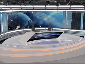 Virtual TV Studio Sets - Collection Vol 16 - 9 PCS DESIGN 3D Model