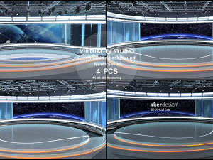 Virtual TV Studio Sets - Collection Vol 16 - 9 PCS DESIGN 3Dモデル