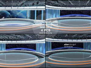 Virtual TV Studio Sets - Collection Vol 16 - 9 PCS DESIGN 3D Model
