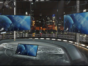 Virtual TV Studio Sets - Collection Vol 16 - 9 PCS DESIGN 3D Model