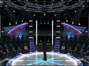 Virtual TV Studio Sets - Collection Vol 16 - 9 PCS DESIGN 3Dモデル